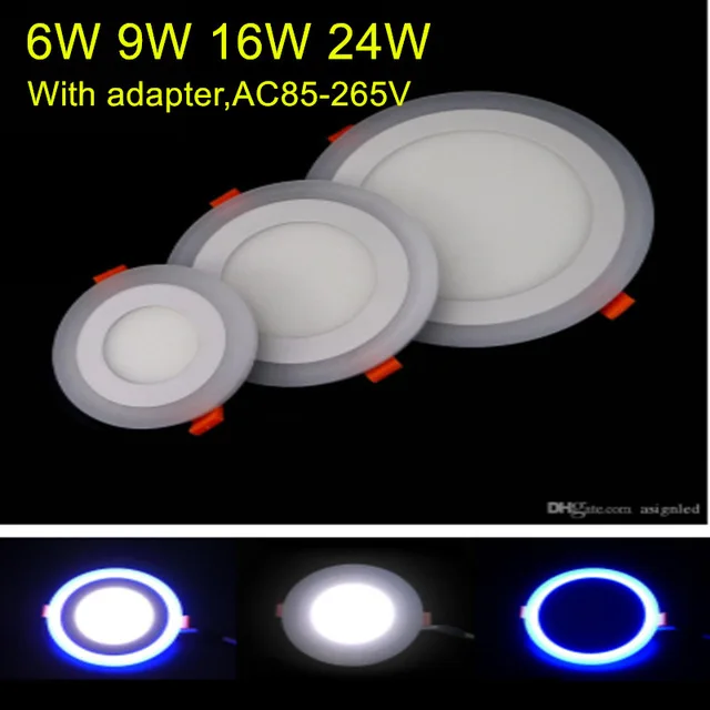 

1pcs/lot Ultra thin LED Panel Downlight 6w 9w 16w 24w Three Model Light Round led panel lights AC85-265V Recessed Ceiling panel