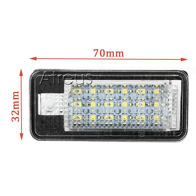 Atreus авто-Стайлинг 2 шт. светодиодный номер Подсветка регистрационного номера 12 В для Audi A4 b6 8E A3 S3 A6 c6 Q7 A4 b7 A8 S8 S6 RS4 RS6 аксессуары
