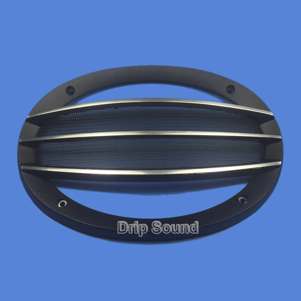 Для " x 9" 6x9 дюймов Автомобильный аудио динамик крышка гриль защита декоративный круг металлическая сетка решетка# черный