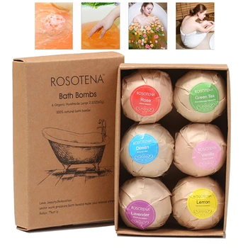 

6PCs 60g Stress Relief Natural Bubble Shower Bombs Ball Bath Salt Body Essential Oil Bath Ball Body Skin Whitening Ease Relax