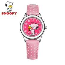 2017 Snoopy Kids Watch Children Watch Casual Fashion Cute Quartz Wristwatches Girls Water resisitant Leather watchband