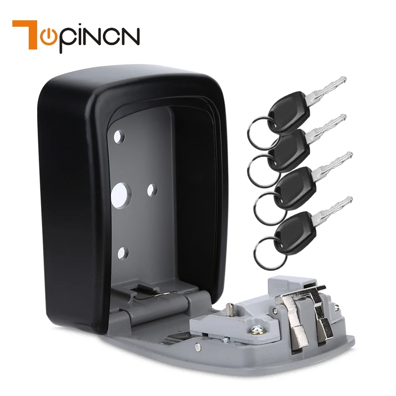 4 Combination Password Keys Box Key Storage Lockbox Outdoor Wall Mount