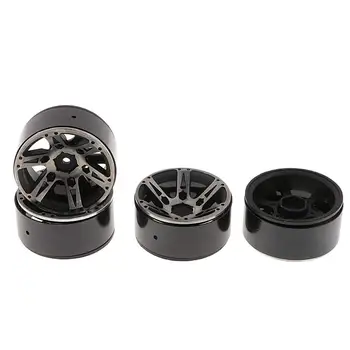 

4pcs 1/10 RC Car 1.9 Inch Metal Beadlock Wheel Rims Hex Hub Track Rock Crawler Spare Parts Accessories for Axial SCX10 90047 D90