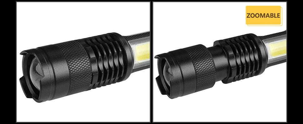 Портативный мини черный Q5+ COB 4000лм Водонепроницаемый светодиодный фонарик Zoom СВЕТОДИОДНЫЙ Фонарь penlight использование AA 14500 батареи освещение фонарь
