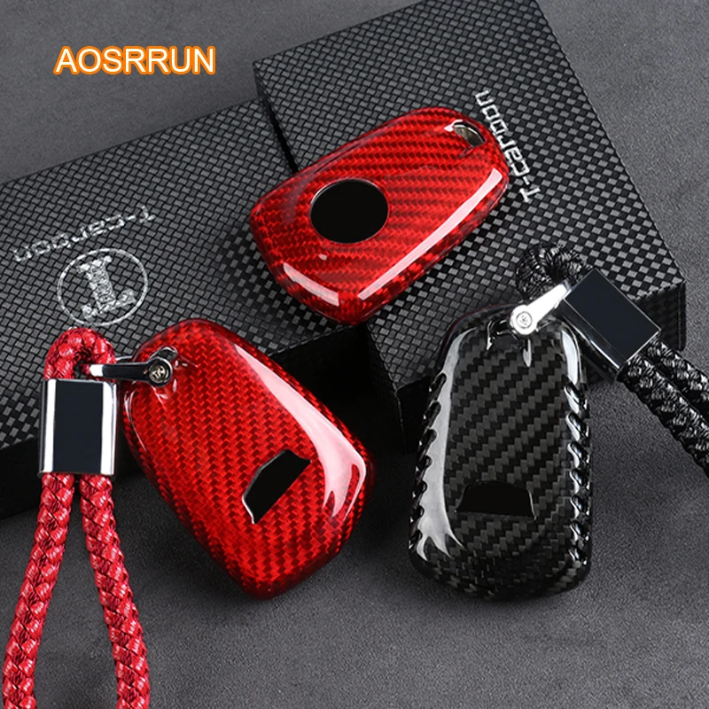 

AOSRRUN Carbon fiber key case key case key protector Car Accessories COVER For Cadillac XT5 XT4 XT6 XTS ATSL