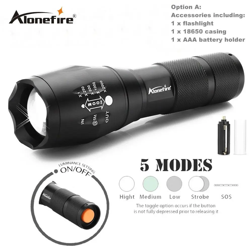 Alonefire G700 CREE XM-L2 T6 V6 8000 лм алюминиевый светодиодный фонарь с зумом тактический фонарь для охоты и путешествий AAA 18650 перезаряжаемый аккумулятор - Испускаемый цвет: G700 Torch A