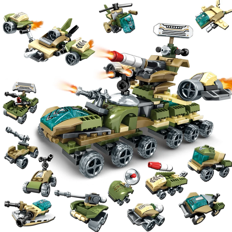 Совместимость legoing 12in2 Военная Униформа бронированный колесница истребитель