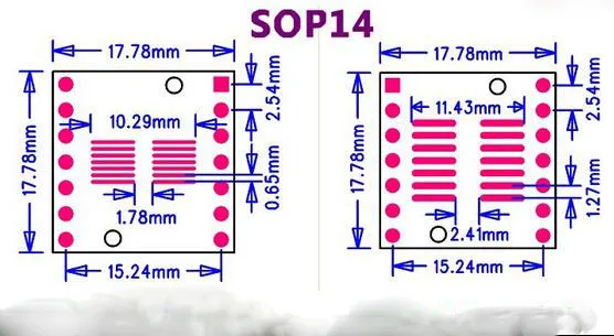 100 ПК SOP14 передаточная плата SSOP14 TSSOP14 SMD для DIP 0,65/1,27 мм Адаптер доска