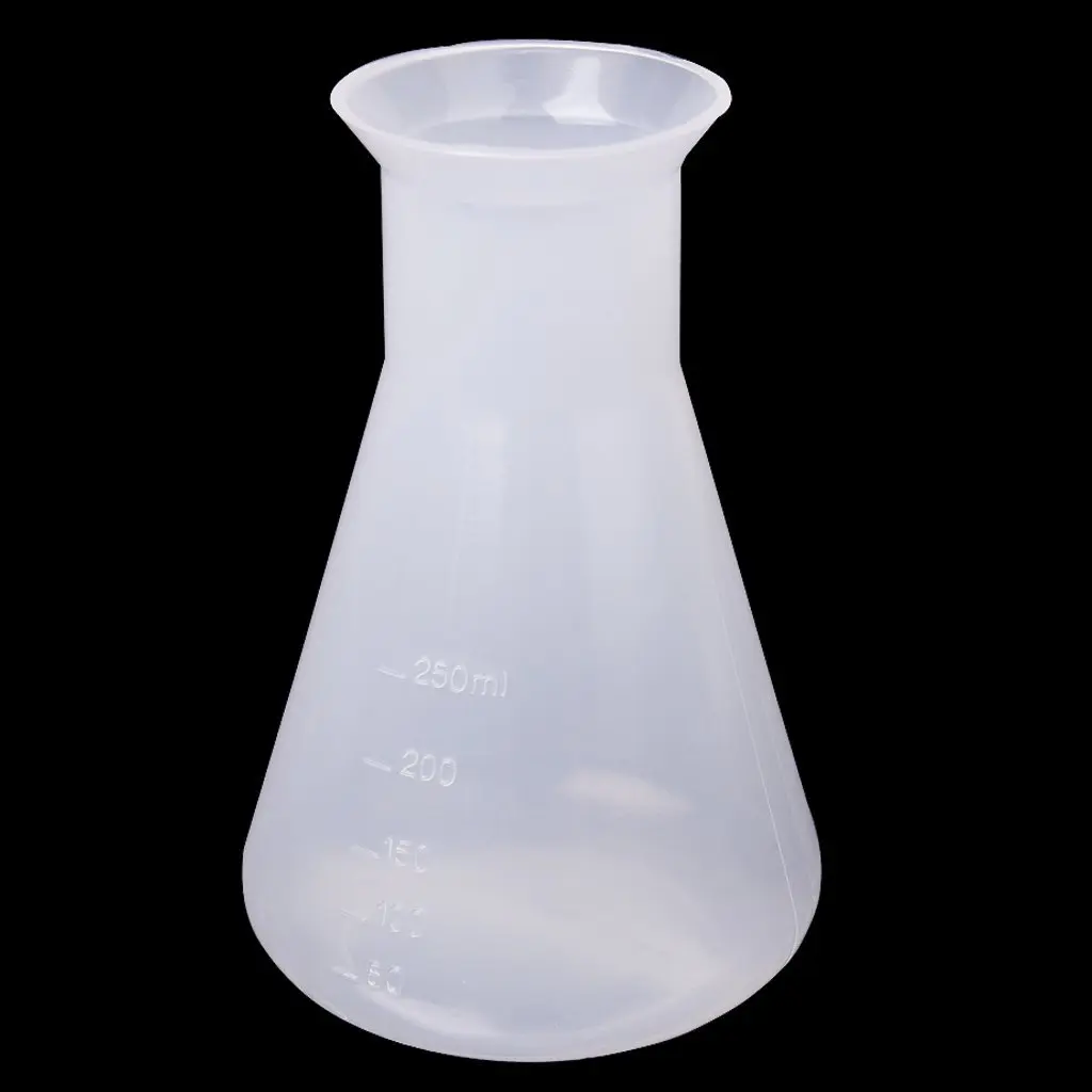 BLEL Hot Plastic Transparent laboratory chemical Erlenmeyer flasks Container Bottle-250 ml