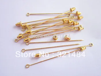 

200pcs 60mm Sharp Tip Gold Plated muslim hijab pins stick and brooches, safety scarf pins