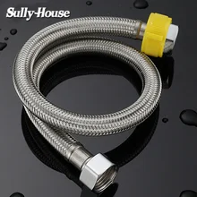 Sully house 304 bacia de aço inoxidável & wc água teceu mangueira de encanamento, banheiro epdm aquecedor flexível conectar tubos com chave