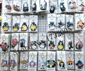 

New 20pcs Japanese anime mix Double-sided PVC Key Chain For Best Gift