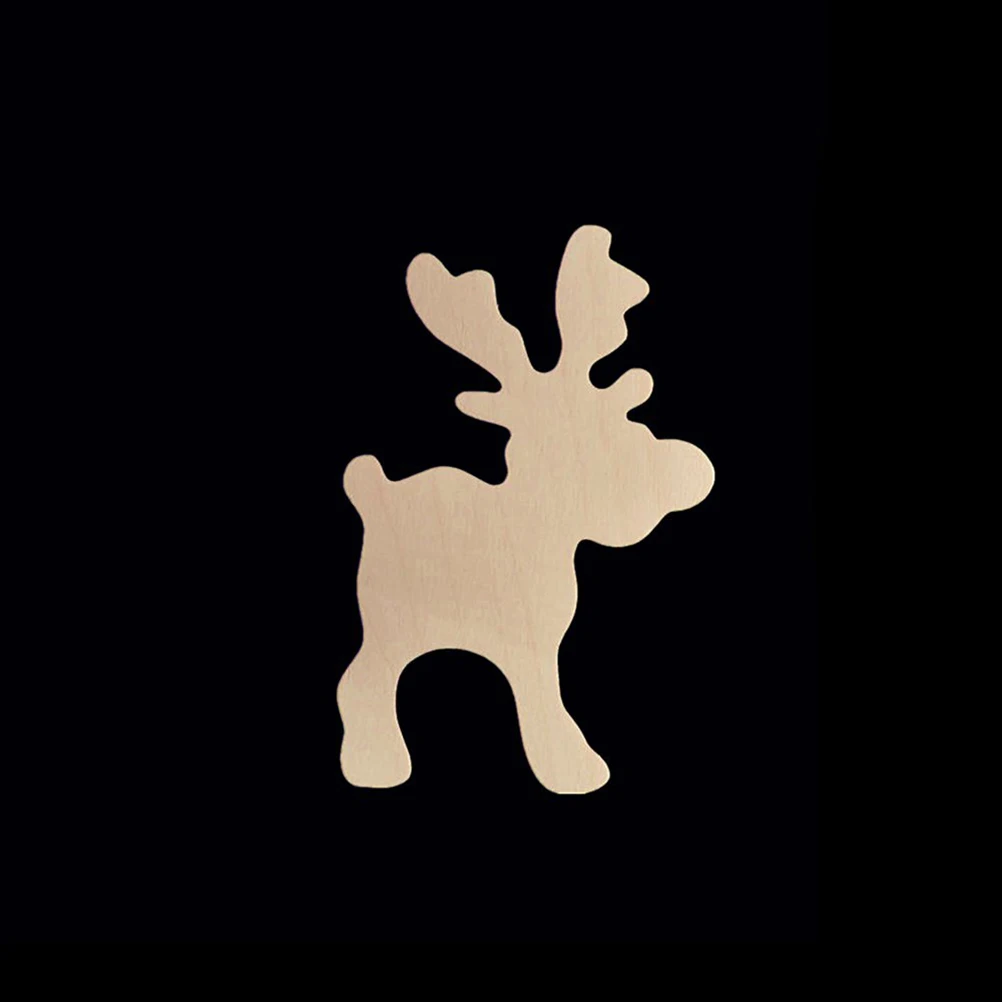 10 шт. деревянные МДФ оленей Форма теги елки украшения ремесла Рождественские украшения для Новогоднее украшение