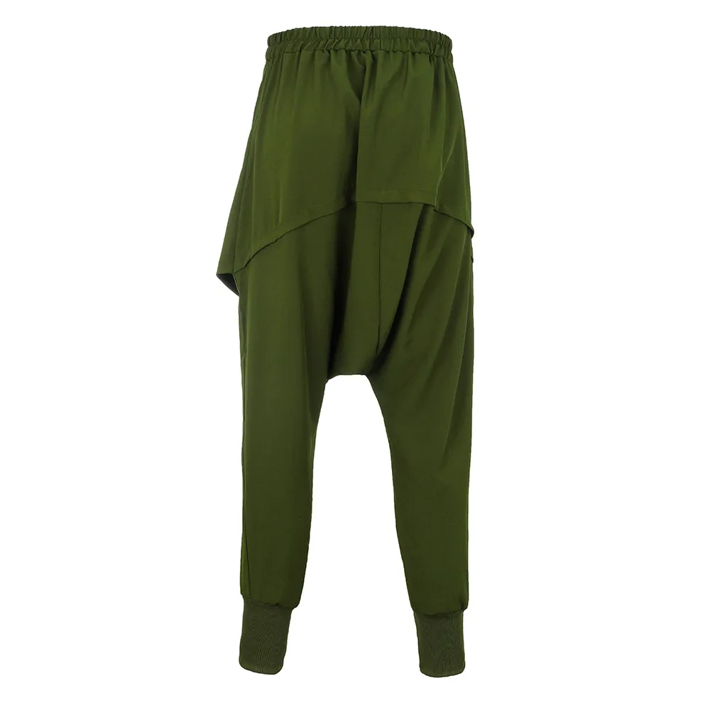 Army Green Мужская мода чистый цвет Брюки Досуг Спорт Хип-хоп Карандаш шаровары брюки c0313 - Цвет: Army Green