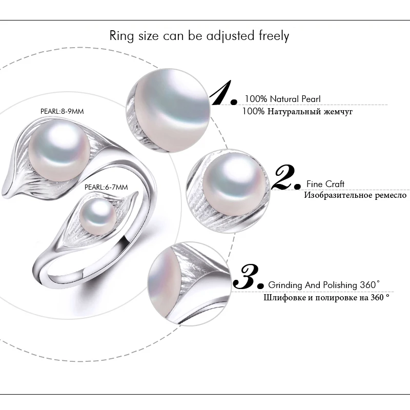 FENASY bohemia новое кольцо с двумя жемчужинами трендовые регулируемые амулеты s925 стерлинговые серебряные кольца с жемчугом для женщин ювелирные изделия Вечерние
