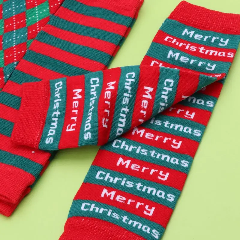 Рождественские гетры для девочек и мальчиков; хлопковые леггинсы в полоску с оборками; 14 цветов; детские носки для ползания