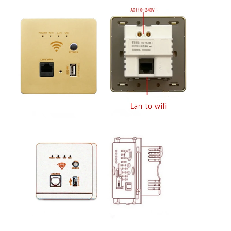 300 м стены WI-FI Routeur Панель гнездо Usb Wall Встраиваемая беспроводной маршрутизатор AP розетка с Usb нам розетка электрическая