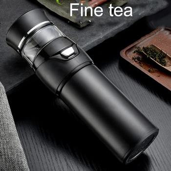 

Portable Tea Insulated Cup Glass Tea Water Bottle with Separation Cup DC120