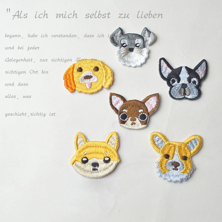 

2pcs/lot Schnauzer Corgi Chihuahua Teddy Bulldog Patches For Clothing Iron On Embroidered Appliques DIY Apparel Accessories