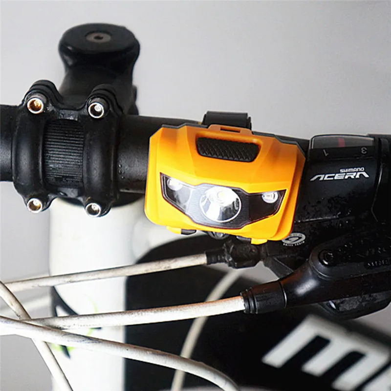 

Bicycle Headlight Waterproof LED Strong Head Light with Red Warning Light Outdoor Night Riding Portable Warning Light