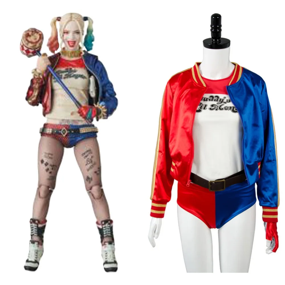 Batman Harley Quinn Suicide Squad Jaket T Shirt Shorts Wig Belt Anime