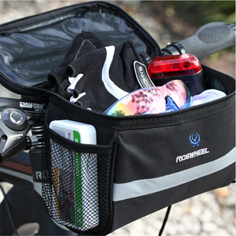 Top ROSWHEEL Waterproof Road MTB Bike Bicycle Front Top Frame Handlebar Bag Cycling Pouch For Cellphone Phone 1