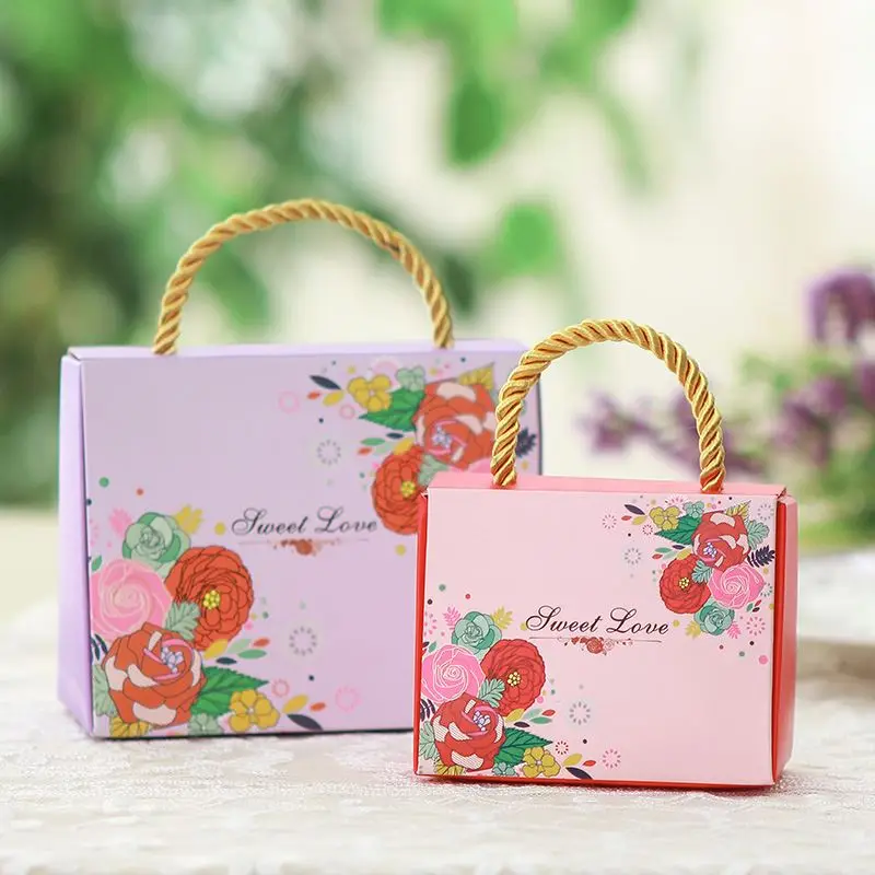 30 шт. разноцветная подарочная упаковочная коробка с ручкой|Подарочные сумки и