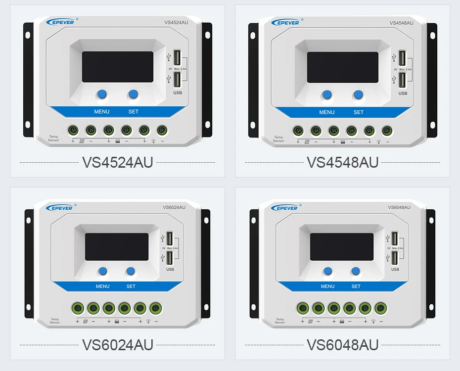 EPever VS2024AU 20A Solar Charge Controller 12V 24V Backlight LCD Dual USB 5V Solar Panel Regulator Common Positive for Home_09