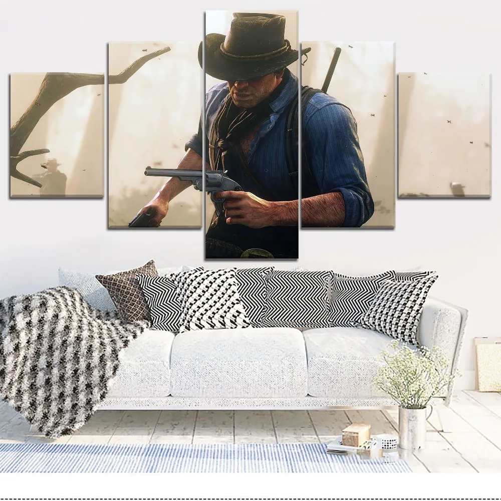 

Canvas Hd Printed Home Decoration Game Red Dead Redemption 2 Paintings Poster Wall Arts Pictures For Bedroom Modular Framework