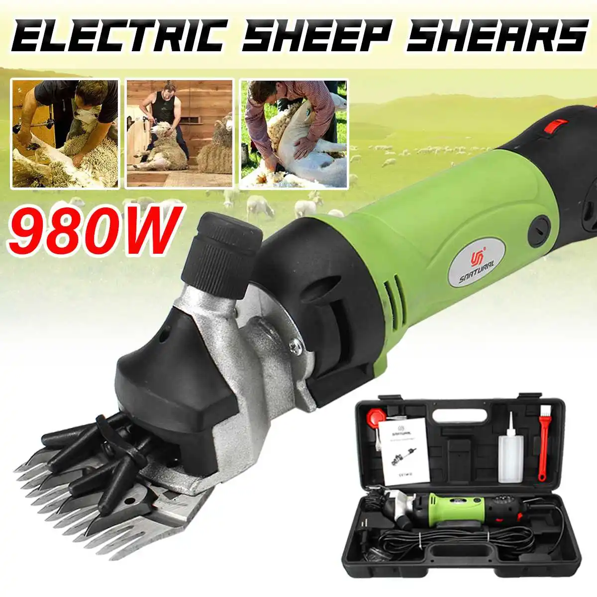 

EU Plug Electric Shearing Clipper Shear Sheep Dog Pet Hair Clipper Adjustable 6Speeds Shearing Machine Farm Trimmer Scissor Tool