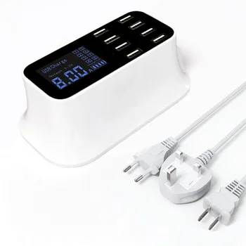 

8 Port USB Smart Charger Power Adapter Desktop Charging Station US /EU Plug LED display for iphone Samsung Phone Tablet Charger