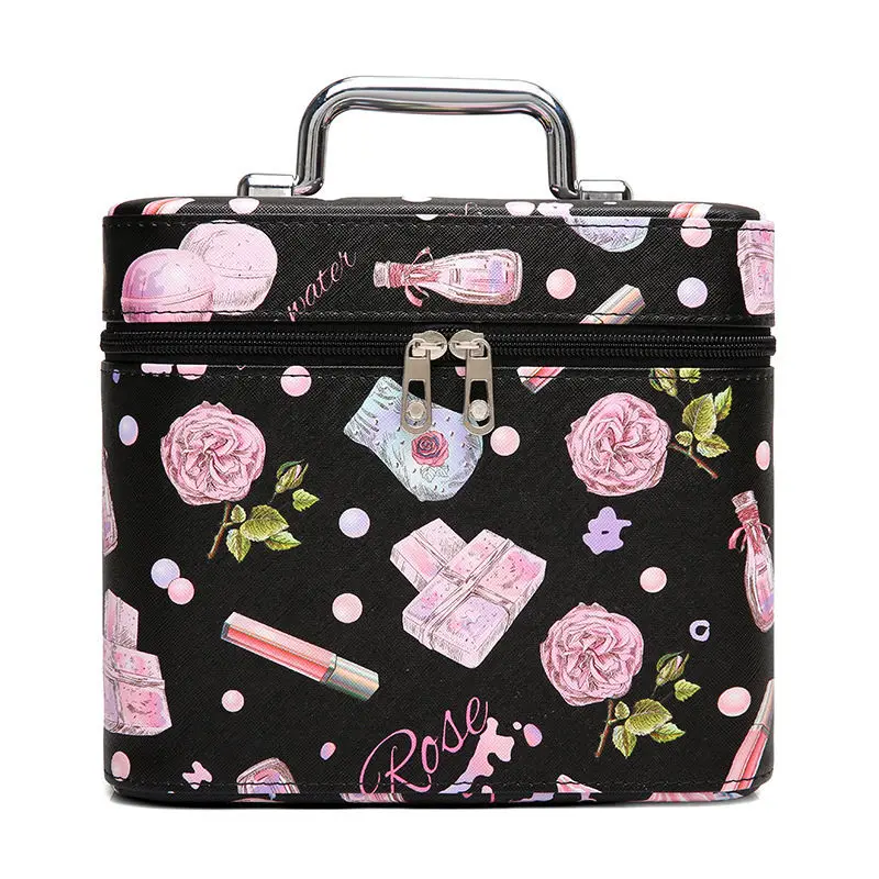 

Animal Women Makeup bag PU Leather Cosmetic bag case makeup organizer Storage box beautician toiletry Flower travel bags