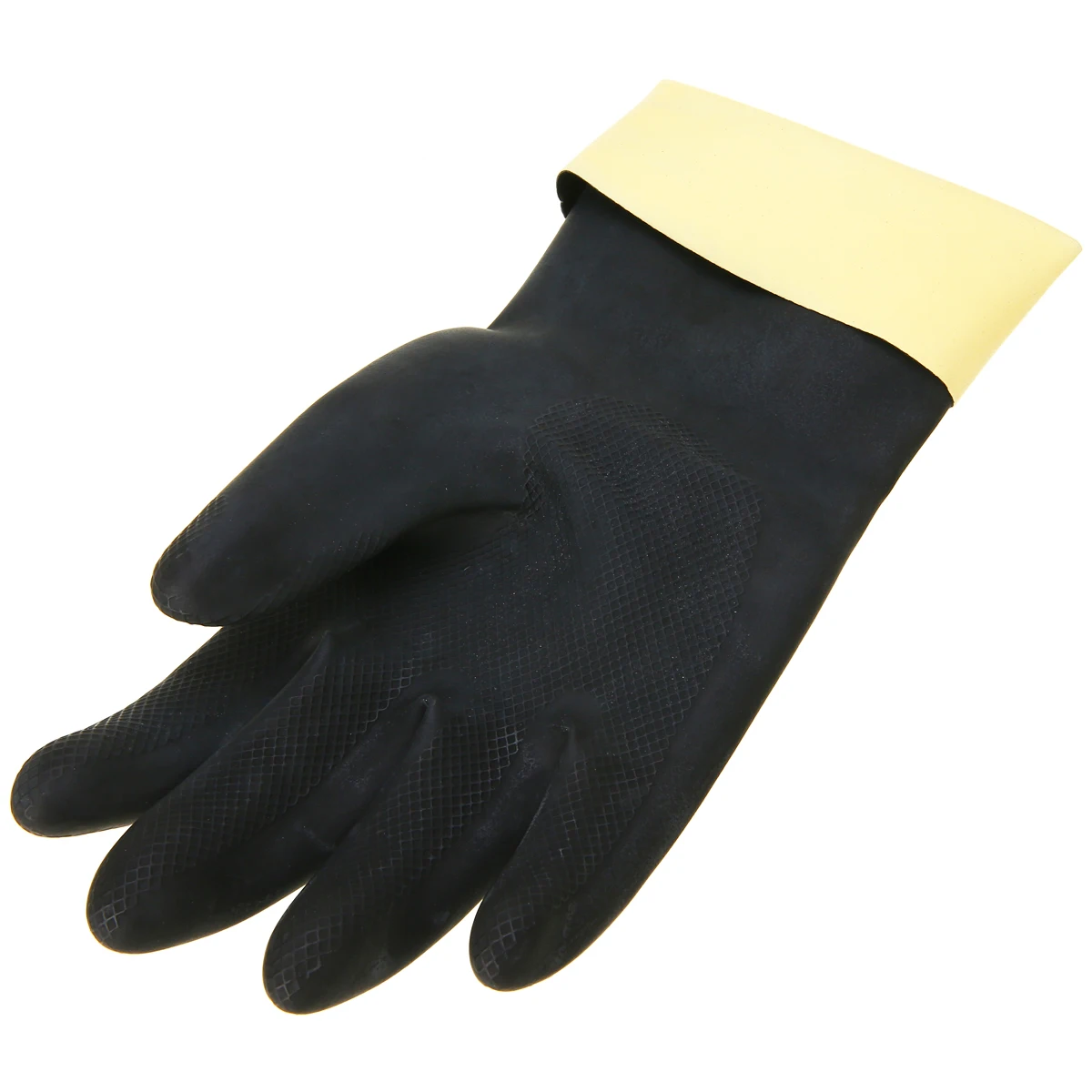 Heavy Duty Natural Rubber Gloves Acid Alkali Resistant Chemical Gauntlet Glove Black For Lab Work Home Supplies