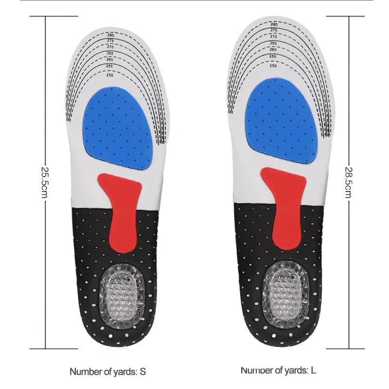 Unisex gel Insoles Pads comfortable sport Insole Shock Basketball Football Deodorant Thickening orthopedic insoles Men Women Plu