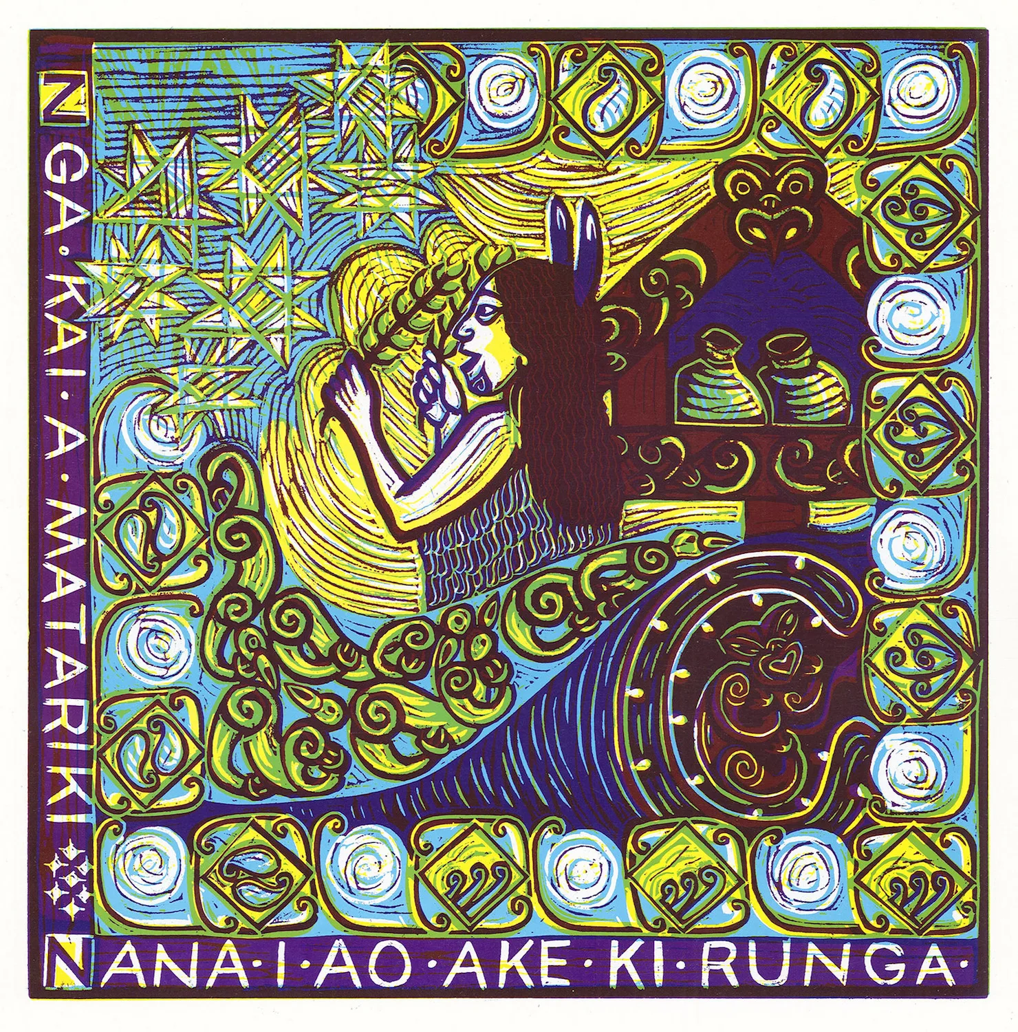 New Zealand NZ Maori Native Pattern Travel Classic Wall Sticker Canvas