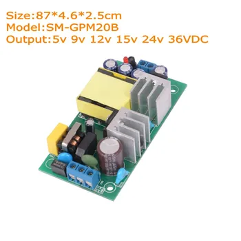 

AC-DC 220V To 5V 9V 12V 15V 24V 36V 0.6-3A 20W Power supply Isolated switch power supply module board supply GPM20B x6754