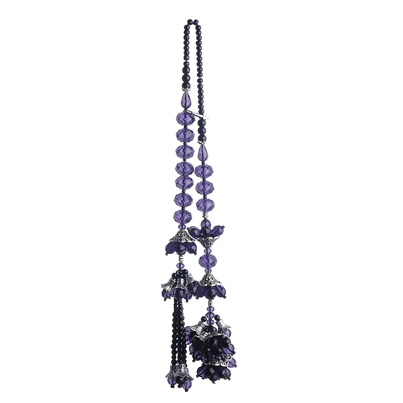 

H&D 13.3'' Purple Crystal Prisms Suncatcher Pendant Wedding Decor Car Hanging Pendant Handmade Gift