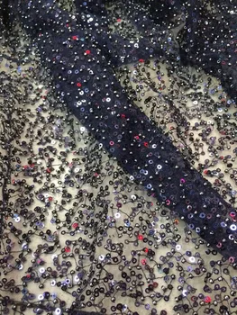

fashion SYJ-12949 embroidery tulle fabric african net lace fabric with sequins