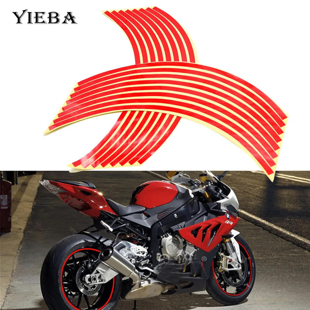 Motorcycle Motocross Wheel Sticker 17"18"Reflective Rim Strip Stripe Stickers FOR GSXR1000 GSXR600 GSXR750 GSR400 GSR600 GSR750