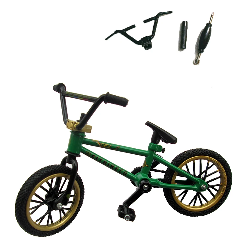 

Green FITBIKECO Mini Finger BMX Bicycle Flick Trix Finger Bikes Toys Tech-Deck BMX Model Bike Gadgets Toys For Kids