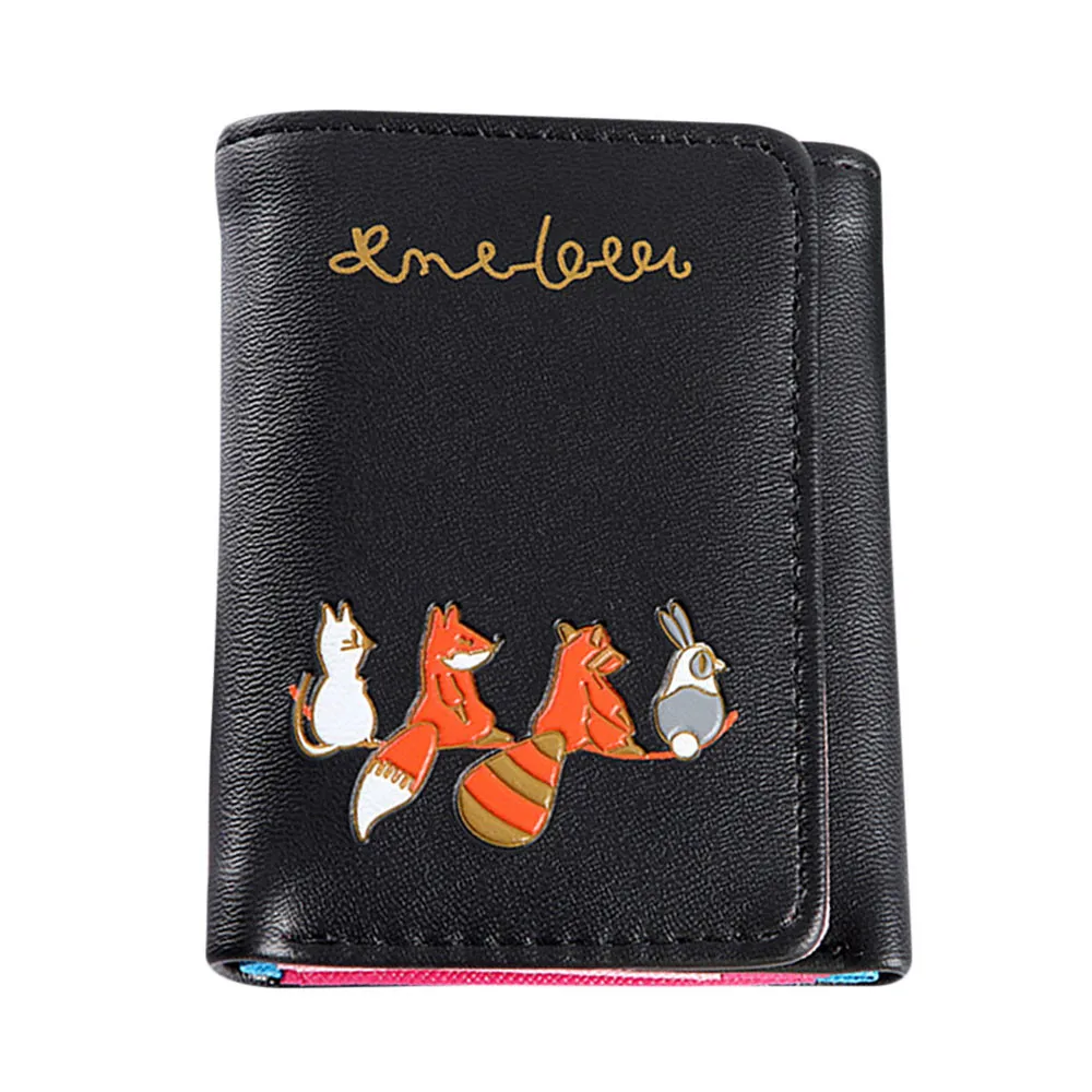

monedero mujer Women Simple Fox Cat Short Wallet Coin Purse Card Holders Handbag Package portefeuille femme