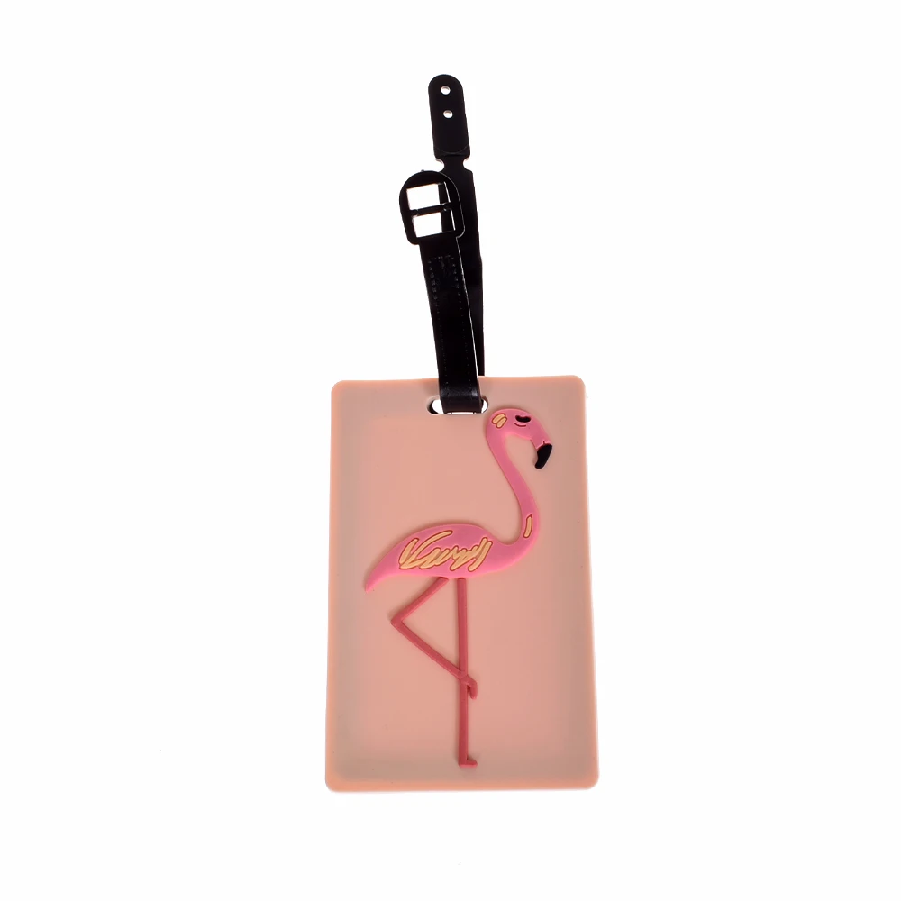 Creative Letter Travel Accessories Luggage Cute Silicone Luggage Baggage Tags Name Address ID Suitcase Travel Labels Gifts - Цвет: Flamingo 2