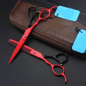 

Custom professional japan steel 6 inch left hand hair scissors cutting makas barber salon thinning shears hairdressing scissors