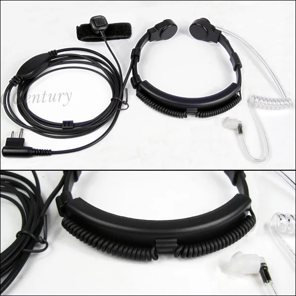 

XQF 2-Pin Throat Microphone Mic Earpiece Headset PTT for Motorola Radio Walkie Talkie CP040 CP140 CP180 CP185 CP200 EP450 GP300