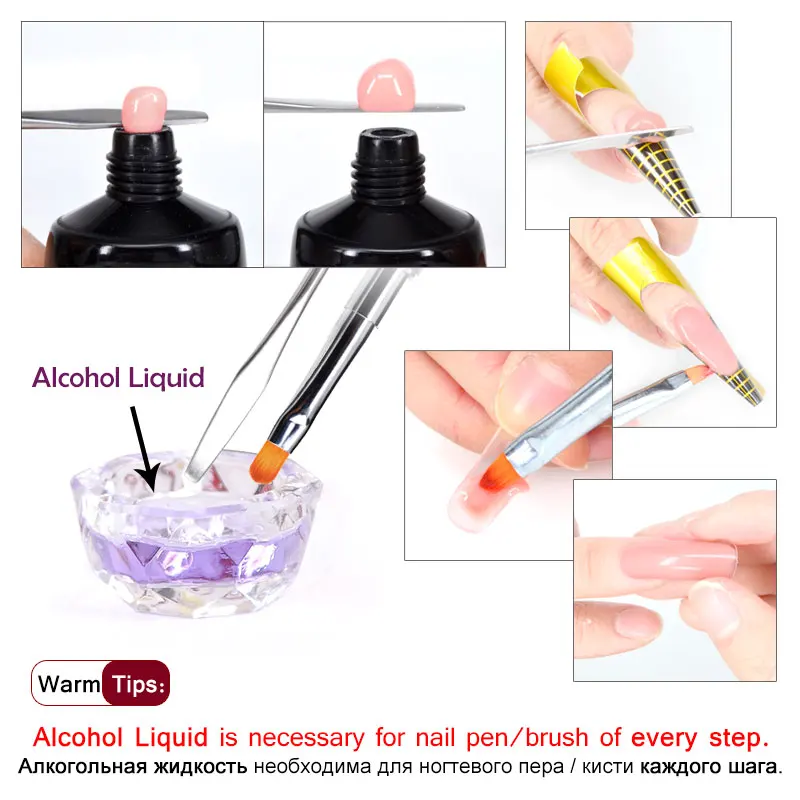Makartt Poly Extension Gel Brush & Picker, Dual-Ended Brush Pen Tool for Nail Gel, Acrylic Gel Nail Brushes 6
