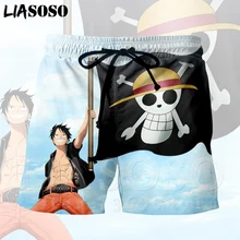 LIASOSO 3d принт Японии аниме Одна деталь логотип Обезьяна D Луффи Тони Чоппер Для мужчин мужские шорты пляжные Открытая Летняя обувь брендовые шорты X1347