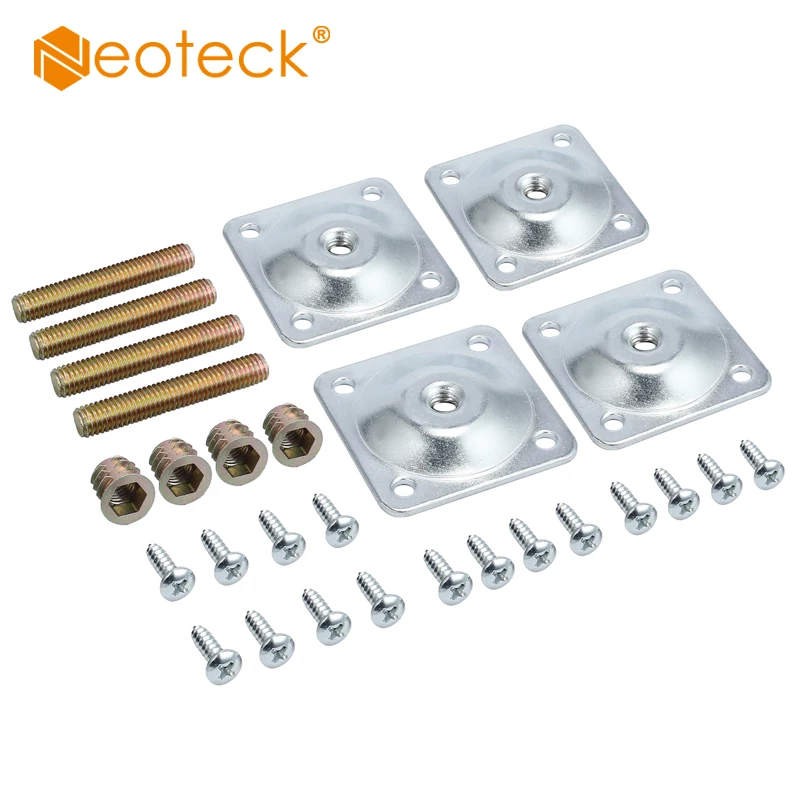 Neoteck 4 шт. крепежные пластины для ножек с M8 * 50 металлические дюбельные винты ножки