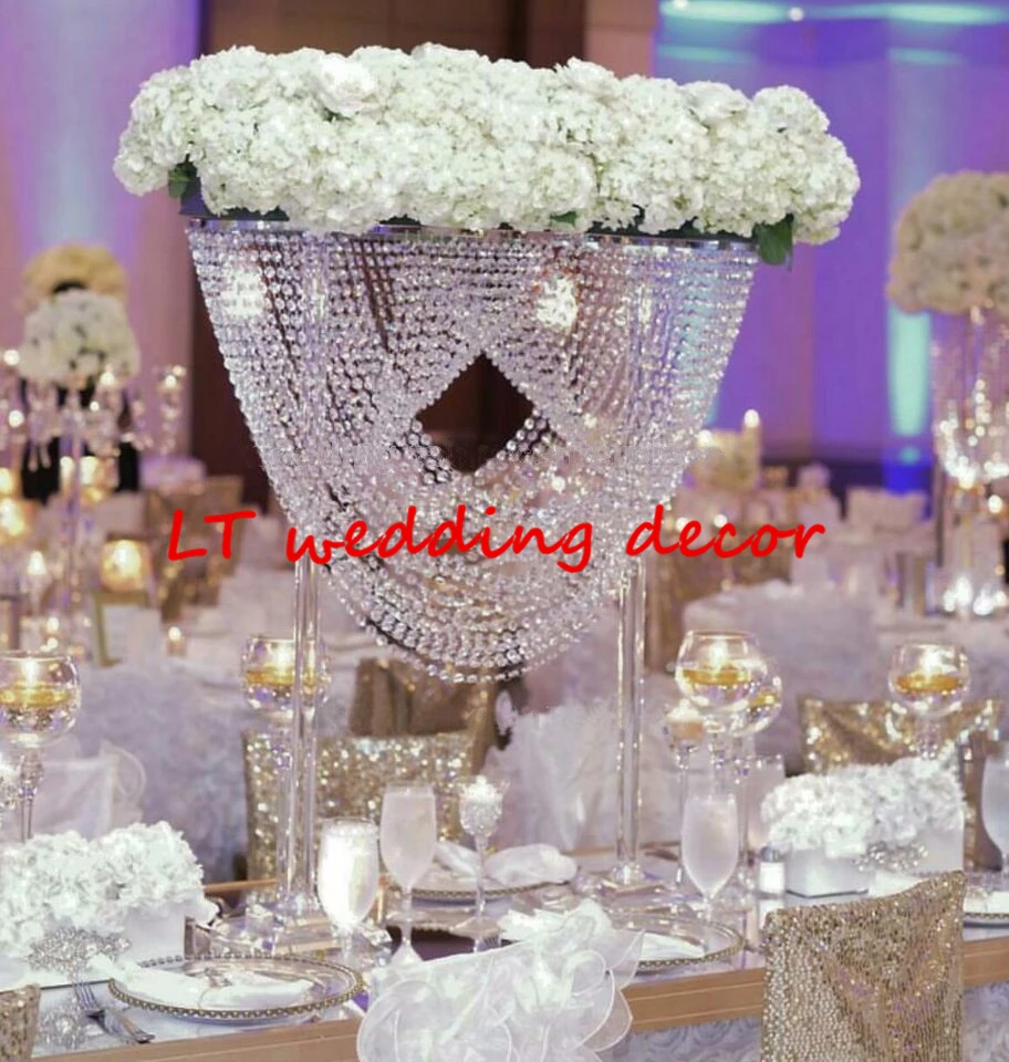 

Tall crystal Wedding table Centerpiece/crystal wedding cake stand/flower stand/wedding pillar