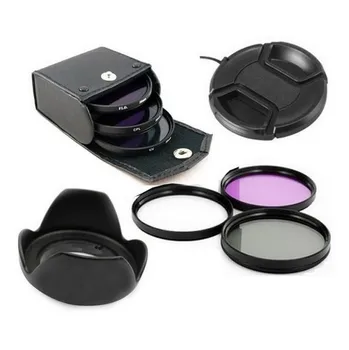 

RISE(UK) 58mm UV+CPL+FLD Filter for Canon EOS 1100D 1000D 650D 600D 18-55mm Lens+ Petal Flower Lens Hood + Center-Pinch lens cap