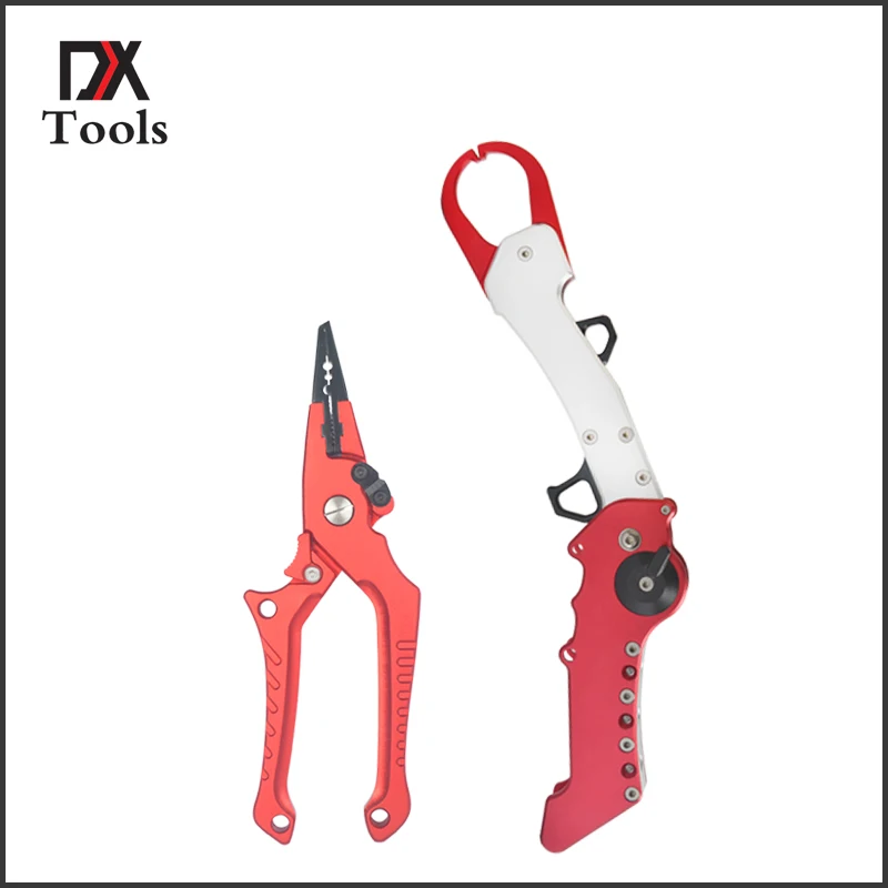 

Aluminum Alloy Folding Fishing Lip Grip Tools Stainless Steel Self-locking Fishing pliers Hook Remover Line Cutter Fish Gripper